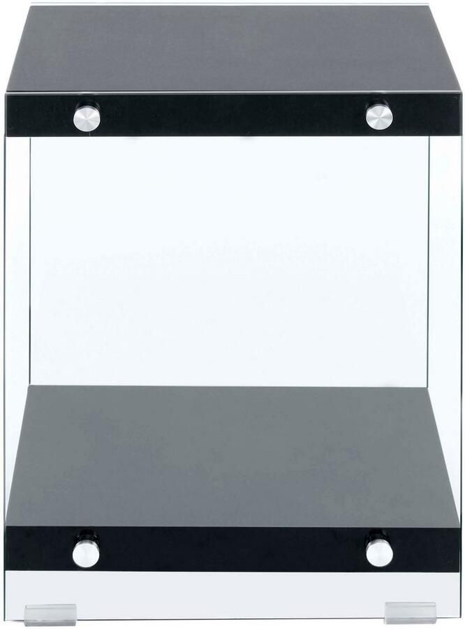 Kayoom Bijzettafel Elementary vierkante vorm veel opslagruimte Legplanken gehard glas onderhoudsvriendelijk (1 stuk) - Foto 2