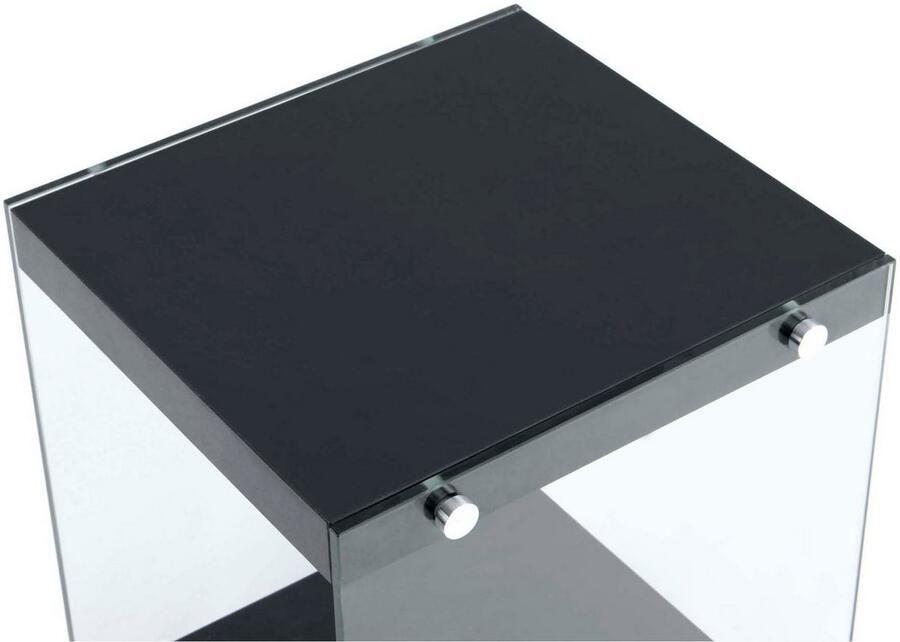 Kayoom Bijzettafel Elementary vierkante vorm veel opslagruimte Legplanken gehard glas onderhoudsvriendelijk (1 stuk) - Foto 3