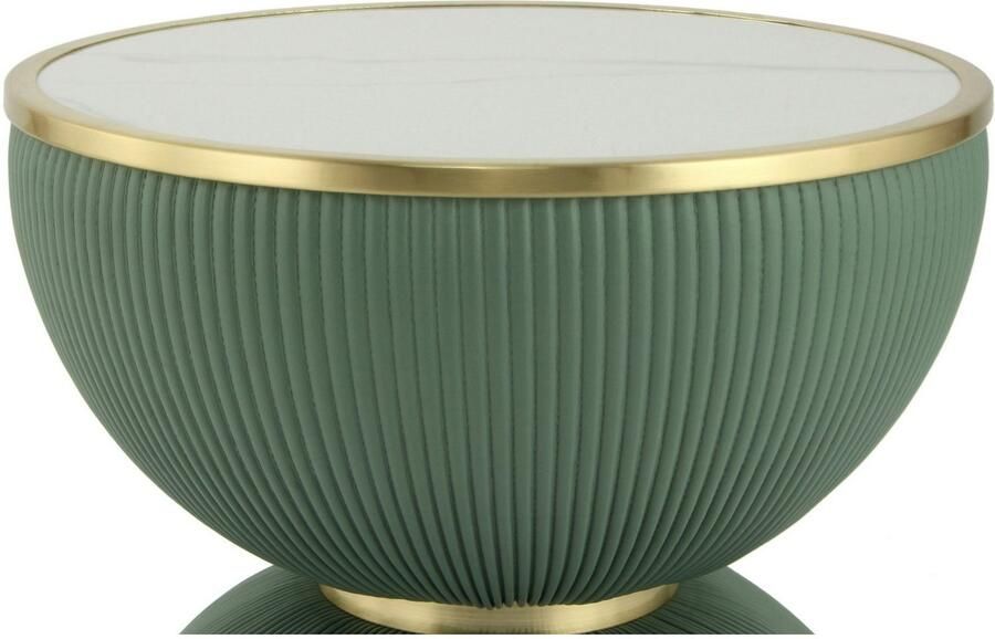 Kayoom Bijzettafel Jokai 225 ijzeren frame PU-stof bekleding gesinterde steenplaat (1 stuk) - Foto 4