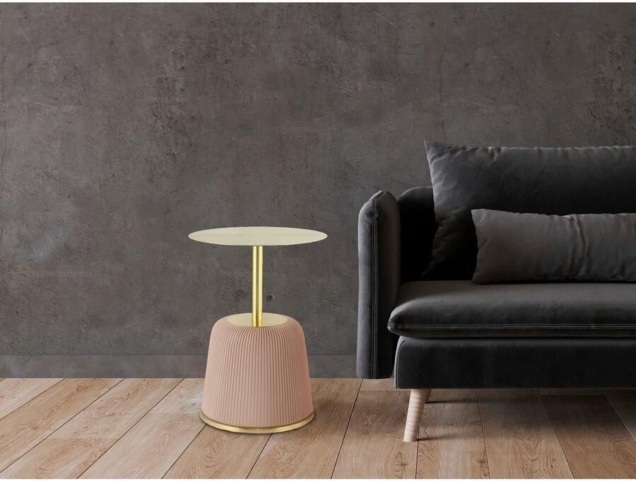 Kayoom Bijzettafel Jokai 325 ijzeren frame PU-stof bekleding praktische opbergruimte elegant stevige constructie onderhoudsvriendelijk (1 stuk)