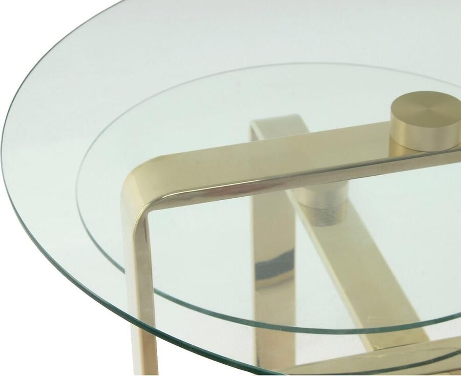 Kayoom Bijzettafel Katris bijzonder frame van stevig RVS exclusief ontwerp van het onderstel van edelstaal twee planken (1 stuk) - Foto 5