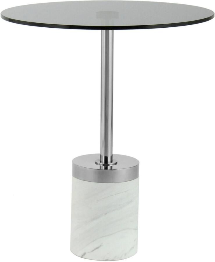 Kayoom Bijzettafel Lana 125 robuust glasblad basis in marmerlook robust onderhoudsvriendelijk van hoge kwaliteit geschikt voor buiten en binnen (1 stuk) - Foto 2