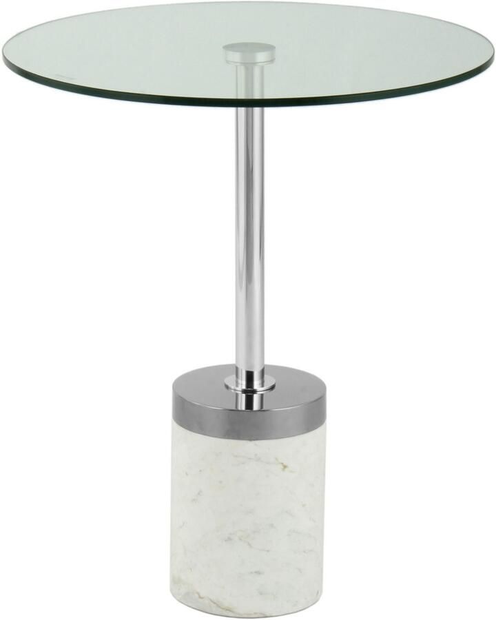 Kayoom Bijzettafel Lana 125 robuust glasblad basis in marmerlook robust onderhoudsvriendelijk van hoge kwaliteit geschikt voor buiten en binnen (1 stuk) - Foto 2