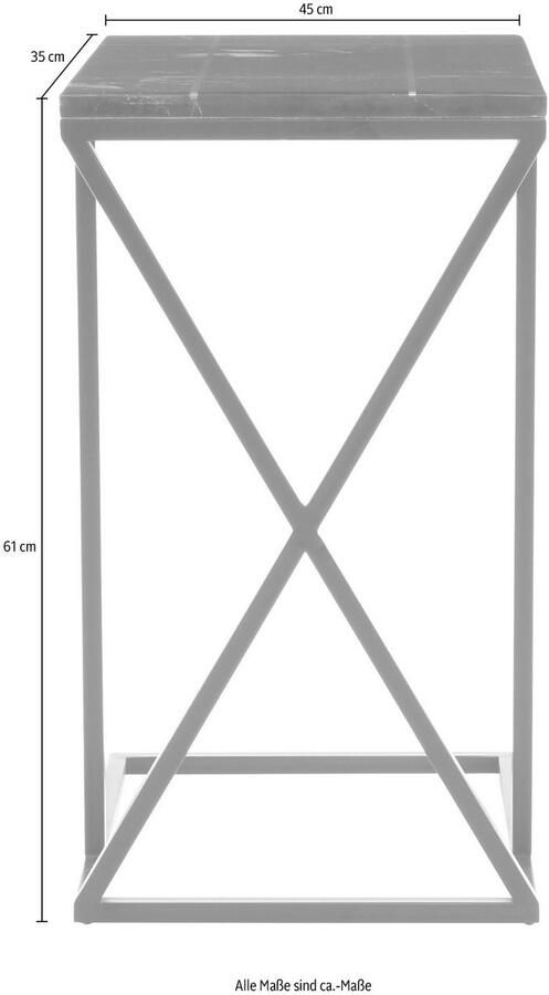 Kayoom Bijzettafel Louis 125 design-tafel met stijl marmer tafelblad Marmeren tafelblad detailrijk robuust frame tijdloos (1 stuk) - Foto 4