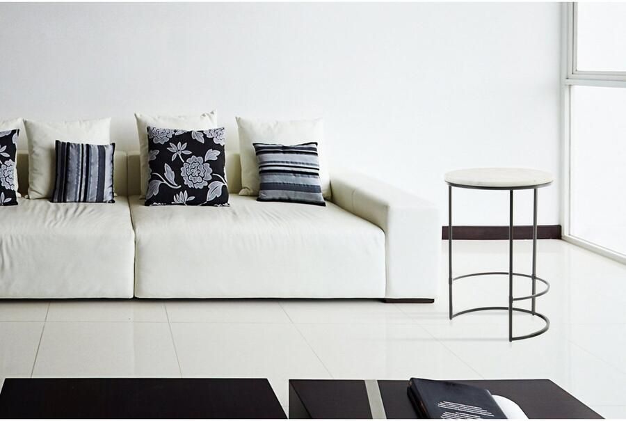 Kayoom Bijzettafel Louis 225 design-tafel met stijl marmeren tafelblad Marmeren tafelblad detailrijk robuust frame tijdloos (1 stuk) - Foto 3