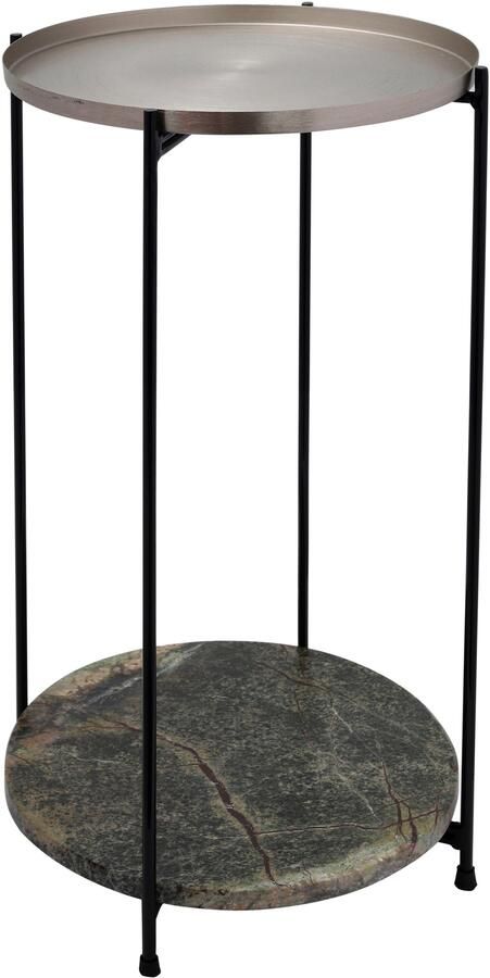 Kayoom Bijzettafel Louisa 125 bijzettafel van metaal en marmer aantrekkelijk ontwerp Decoratief edele marmeren plaat en metalen dienblad stijlvol ontwerp (1 stuk) - Foto 10