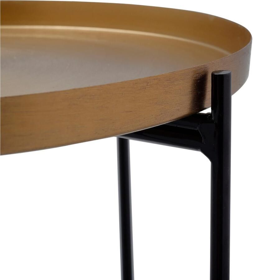 Kayoom Bijzettafel Louisa 125 bijzettafel van metaal en marmer aantrekkelijk ontwerp Decoratief edele marmeren plaat en metalen dienblad stijlvol ontwerp (1 stuk) - Foto 6