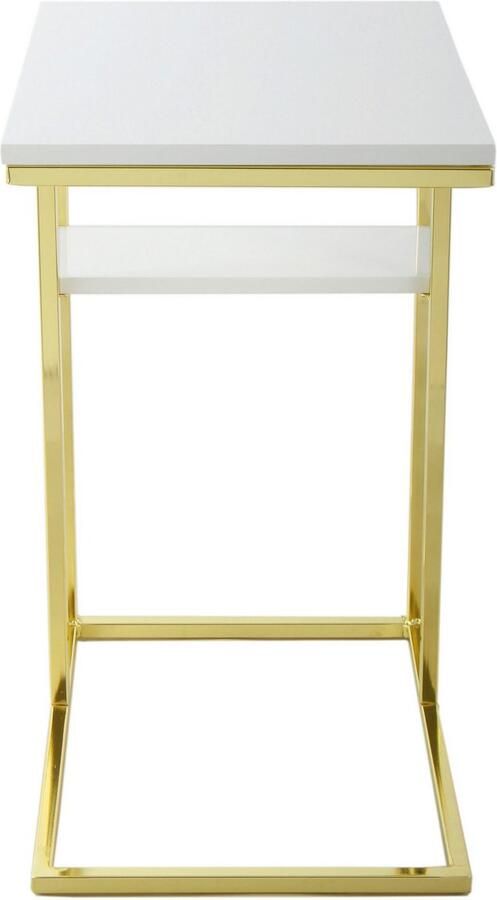 Hearthome & Living Floraya Bijzettafel Lucilla Goud Glas 48x35x60cm Maximaal draagvermogen 15KG per blad laptoptafel - Foto 6