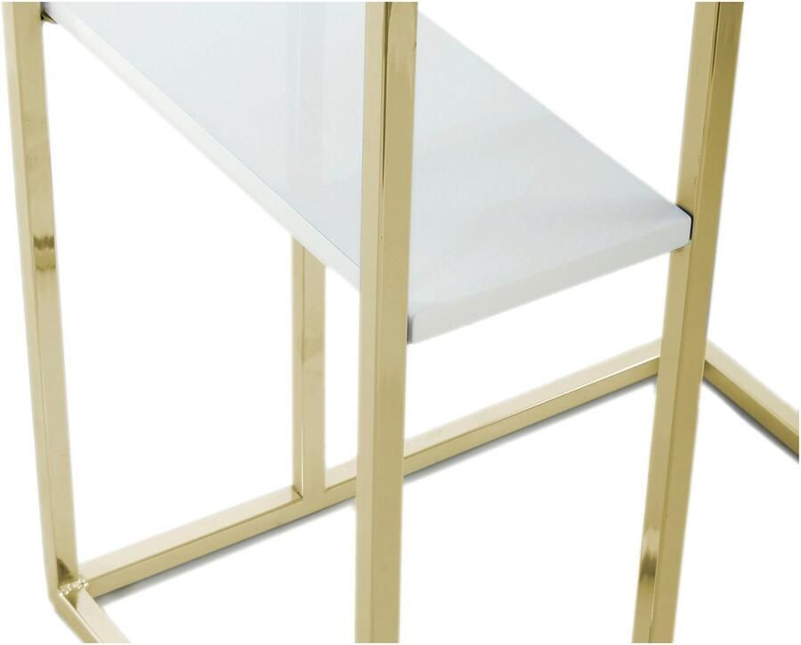 Hearthome & Living Floraya Bijzettafel Lucilla Goud Glas 48x35x60cm Maximaal draagvermogen 15KG per blad laptoptafel - Foto 2