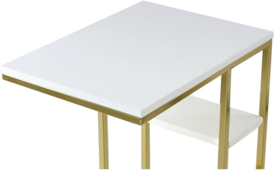 Hearthome & Living Floraya Bijzettafel Lucilla Goud Glas 48x35x60cm Maximaal draagvermogen 15KG per blad laptoptafel - Foto 5