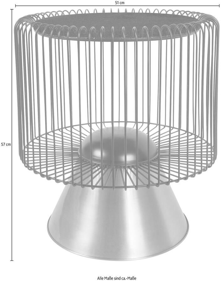 Kayoom Bijzettafel Malibu 125 ronde plaat van originele marmer onderhoudsvriendelijk ø-marmerschijf: ca. 40 cm trendy metalen ontwerp onderhoudsvriendelijk (1 stuk)