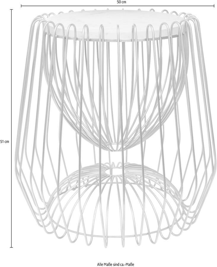 Kayoom Bijzettafel Malibu 225 bijzettafel met luxe marmeren blad ø marmeren blad: 33 5 cm trendy metalen design onderhoudsvriendelijk (1 stuk)