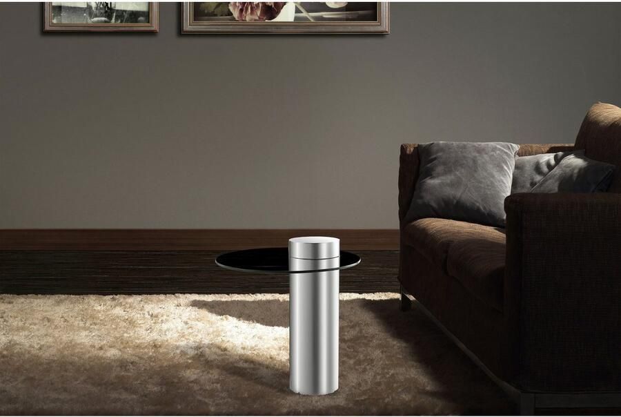 Kayoom Bijzettafel Ontario 125 ronde glasplaat van veiligheidsglas 100% roestvrij staal (1 stuk) - Foto 2