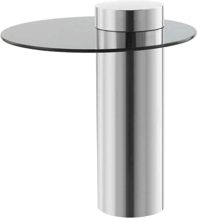 Kayoom Bijzettafel Ontario 125 ronde glasplaat van veiligheidsglas 100% roestvrij staal (1 stuk) - Foto 3
