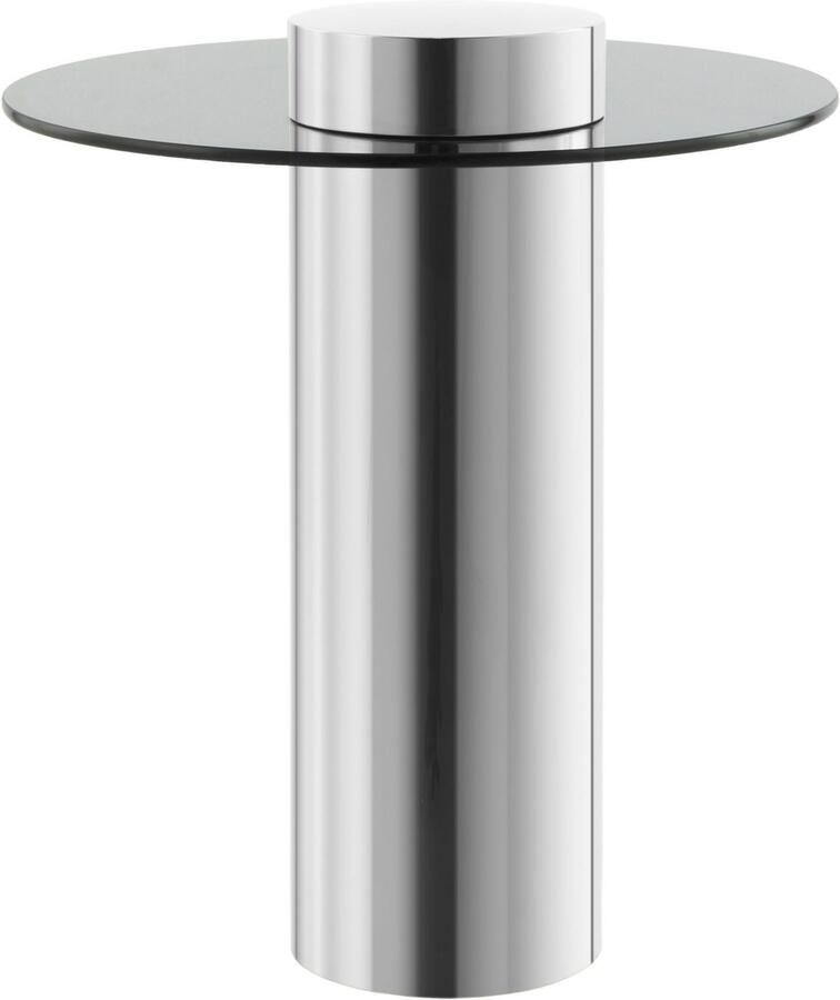 Kayoom Bijzettafel Ontario 125 ronde glasplaat van veiligheidsglas 100% roestvrij staal (1 stuk) - Foto 4