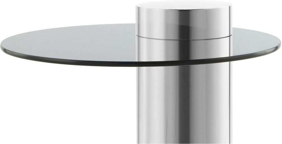 Kayoom Bijzettafel Ontario 125 ronde glasplaat van veiligheidsglas 100% roestvrij staal (1 stuk) - Foto 5