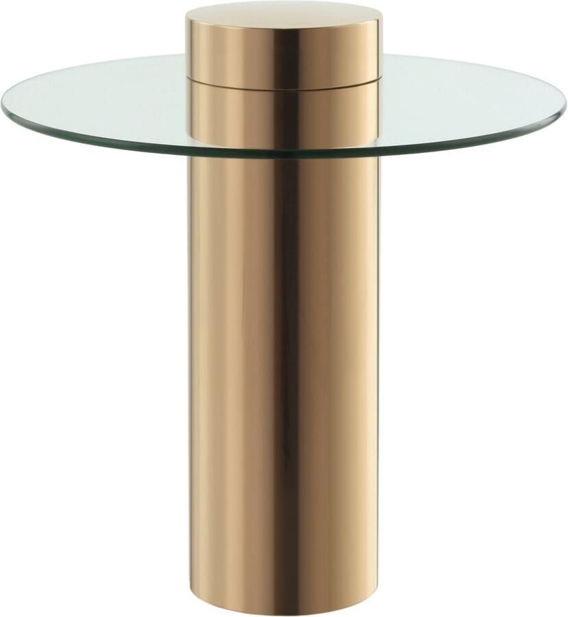 Kayoom Bijzettafel Ontario 125 ronde glasplaat van veiligheidsglas 100% roestvrij staal (1 stuk) - Foto 6