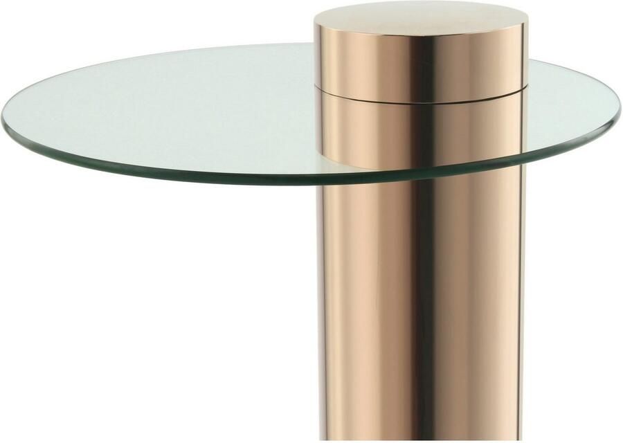 Kayoom Bijzettafel Ontario 125 ronde glasplaat van veiligheidsglas 100% roestvrij staal (1 stuk) - Foto 3