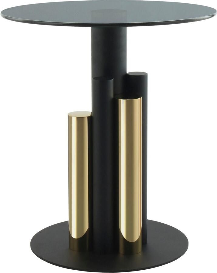 Kayoom Bijzettafel Ontario 225 ronde glasplaat van veiligheidsglas 100% roestvrijstaal (1 stuk) - Foto 3