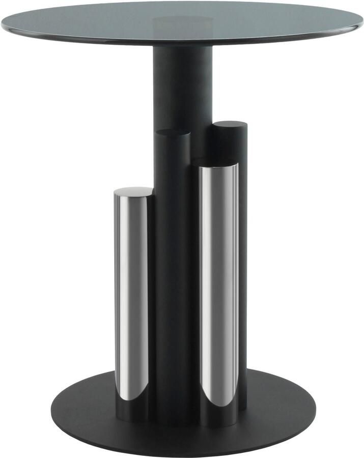 Kayoom Bijzettafel Ontario 225 ronde glasplaat van veiligheidsglas 100% roestvrijstaal (1 stuk) - Foto 3