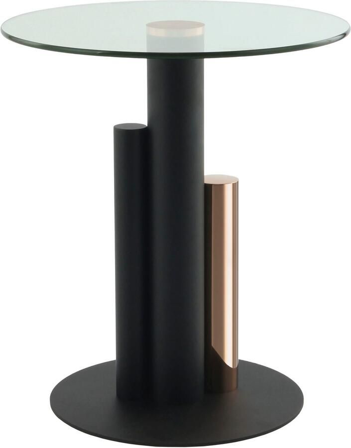 Kayoom Bijzettafel Ontario 225 ronde glasplaat van veiligheidsglas 100% roestvrijstaal (1 stuk) - Foto 4