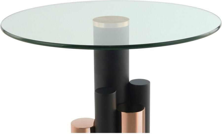 Kayoom Bijzettafel Ontario 225 ronde glasplaat van veiligheidsglas 100% roestvrijstaal (1 stuk) - Foto 5