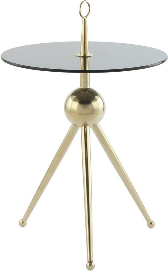 Kayoom Bijzettafel Ontario 325 ronde glasplaat van veiligheidsglas 100% roestvrij staal (1 stuk) - Foto 5