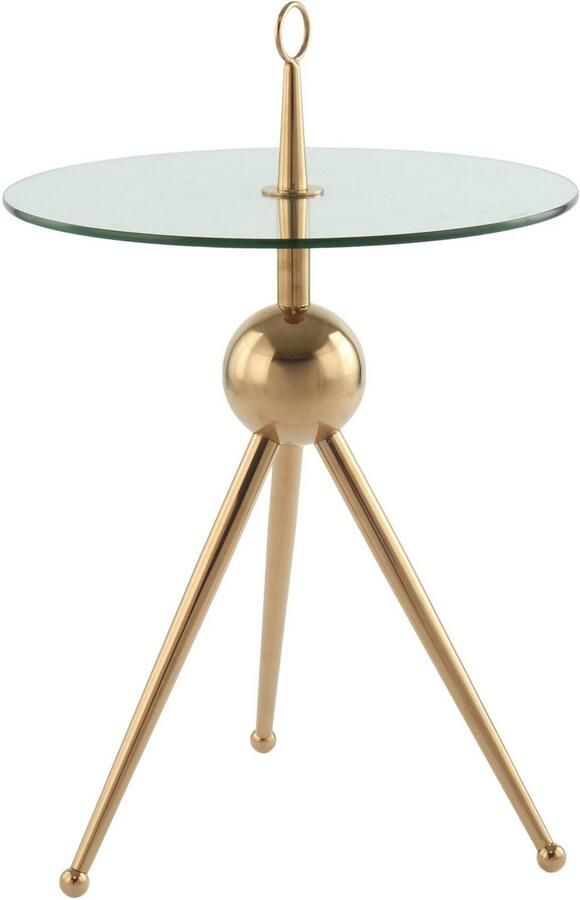 Kayoom Bijzettafel Ontario 325 ronde glasplaat van veiligheidsglas 100% roestvrij staal (1 stuk) - Foto 3