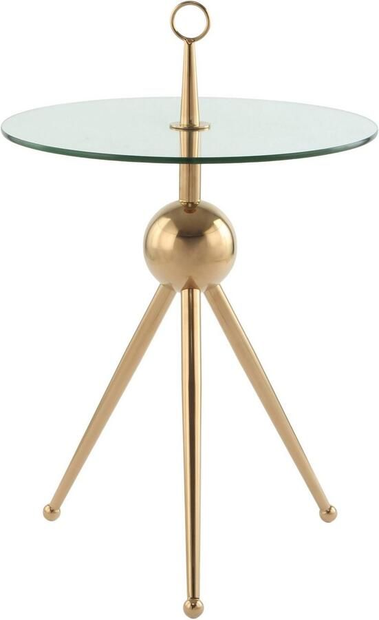 Kayoom Bijzettafel Ontario 325 ronde glasplaat van veiligheidsglas 100% roestvrij staal (1 stuk) - Foto 4