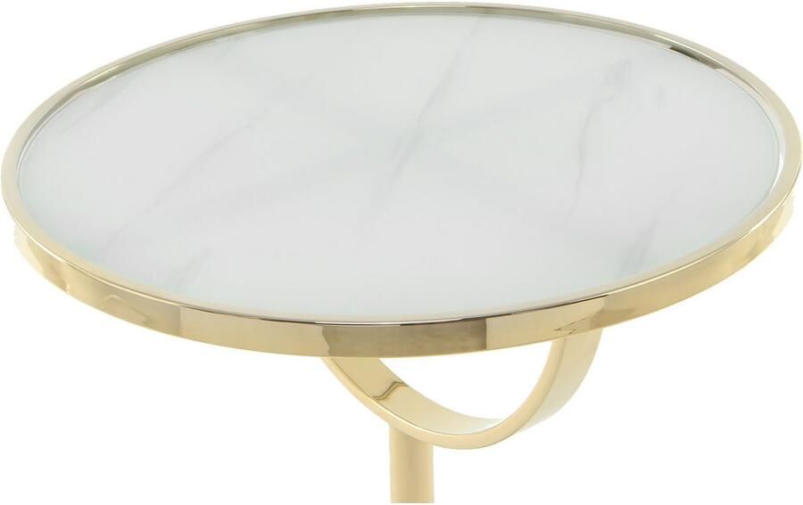 Kayoom Bijzettafel Oscar 125 luxe gemarmerde glasplaat opvallend frame stabiele marmeren voet gemarmerde glazen plaat (1 stuk) - Foto 4