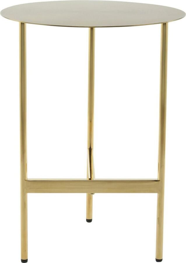 Kayoom Bijzettafel Pema minimalistisch ontwerp past bij elke interieurstijl minimalistisch ontwerp van het onderstel van edelstaal ronde legplank (1 stuk) - Foto 2