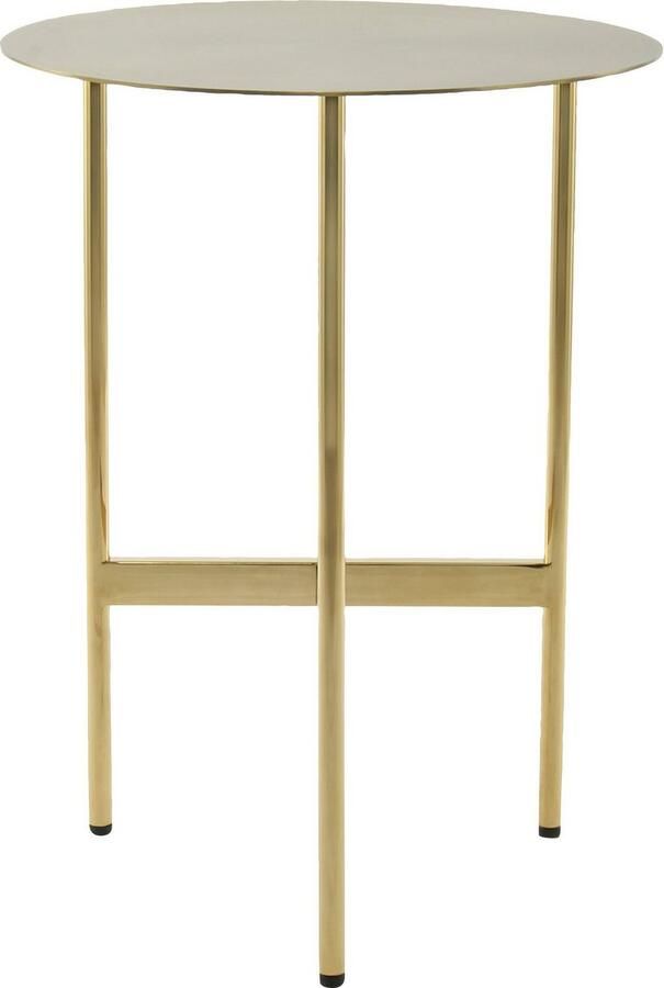 Kayoom Bijzettafel Pema minimalistisch ontwerp past bij elke interieurstijl minimalistisch ontwerp van het onderstel van edelstaal ronde legplank (1 stuk) - Foto 4