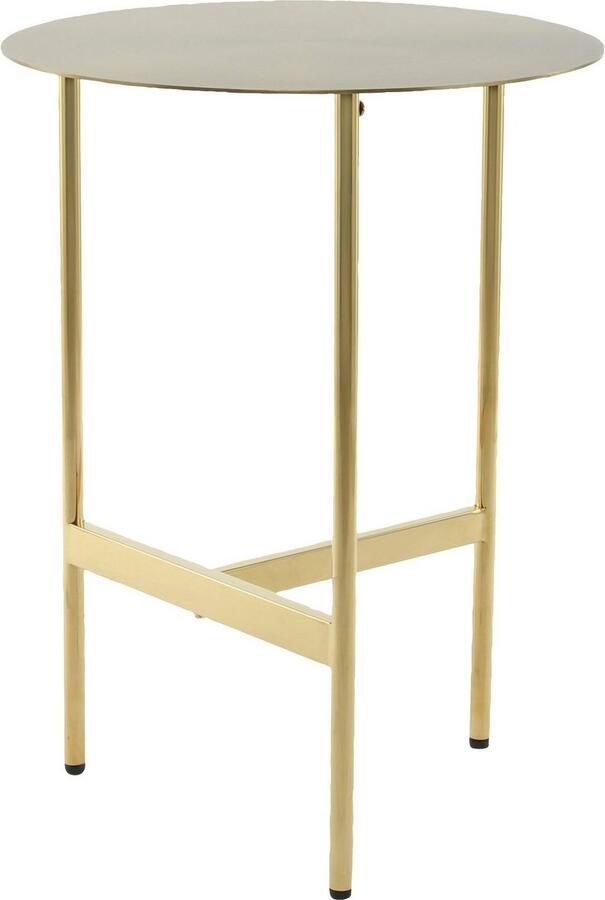 Kayoom Bijzettafel Pema minimalistisch ontwerp past bij elke interieurstijl minimalistisch ontwerp van het onderstel van edelstaal ronde legplank (1 stuk) - Foto 5