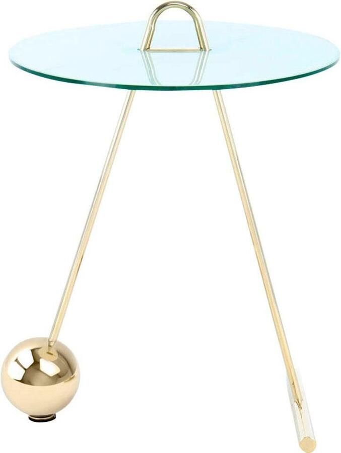 Kayoom Bijzettafel Pendulum 525 met ronde tafelblad Marmerlook frame in pendule design praktisch draagbaar (1 stuk) - Foto 2
