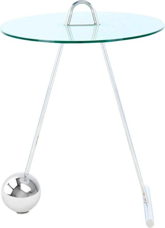 Kayoom Bijzettafel Pendulum 525 met ronde tafelblad Marmerlook frame in pendule design praktisch draagbaar (1 stuk) - Foto 3