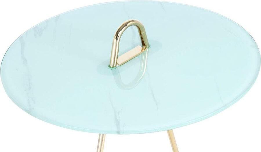Kayoom Bijzettafel Pendulum 525 met ronde tafelblad Marmerlook frame in pendule design praktisch draagbaar (1 stuk) - Foto 8