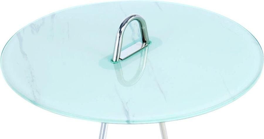 Kayoom Bijzettafel Pendulum 525 met ronde tafelblad Marmerlook frame in pendule design praktisch draagbaar (1 stuk) - Foto 8