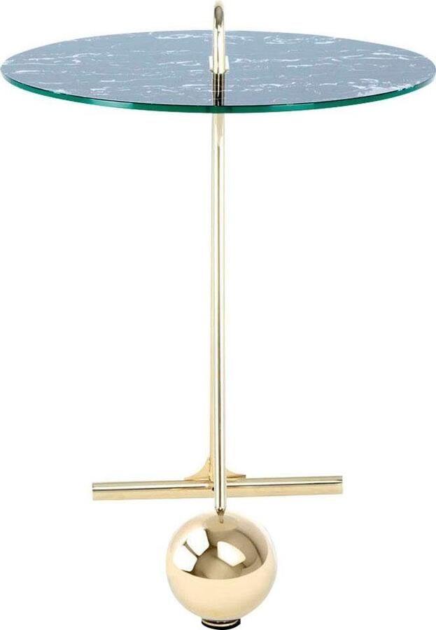 Kayoom Bijzettafel Pendulum 525 met ronde tafelblad Marmerlook frame in pendule design praktisch draagbaar (1 stuk) - Foto 6
