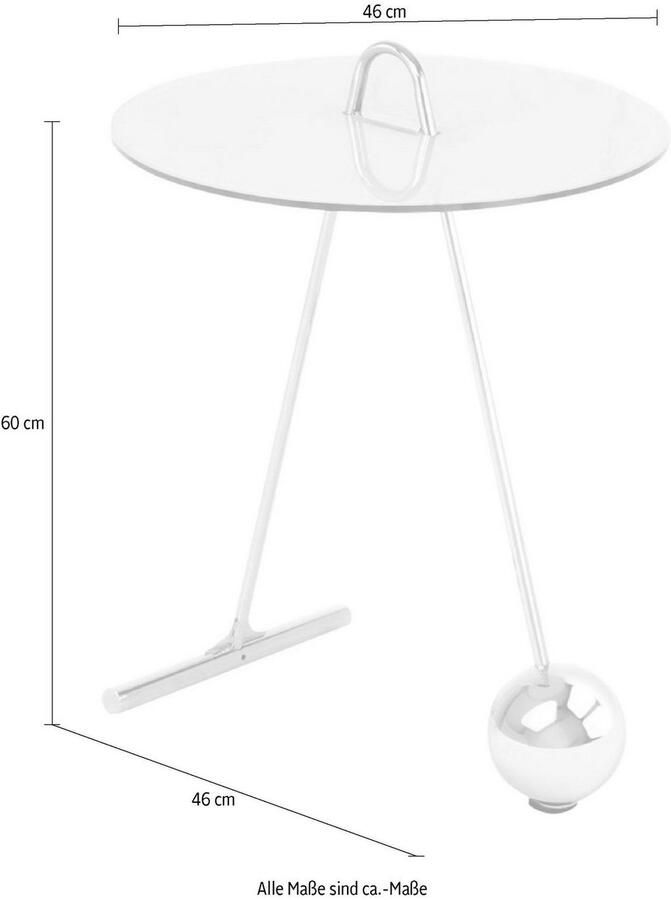 Kayoom Bijzettafel Pendulum 525 met ronde tafelblad Marmerlook frame in pendule design praktisch draagbaar (1 stuk) - Foto 2