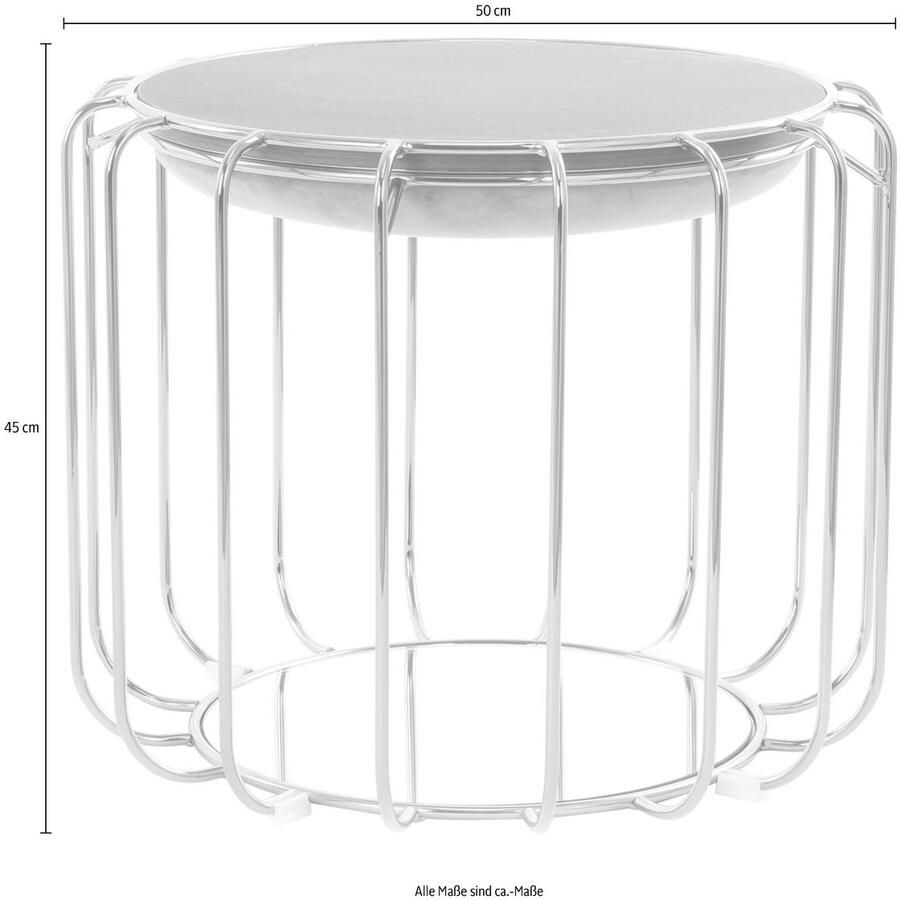Kayoom Bijzettafel Pouf Comfortable 110 afneembare en omkeerbare bovenkant praktisch om te bouwen tot tafel of voetenbank poef met spiegelglas (1 stuk)