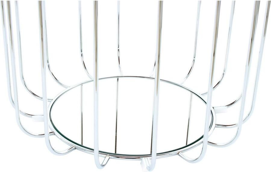 Kayoom Bijzettafel Pouf Comfortable 110 afneembare en omkeerbare bovenkant praktisch om te bouwen tot tafel of voetenbank poef met spiegelglas (1 stuk) - Foto 4