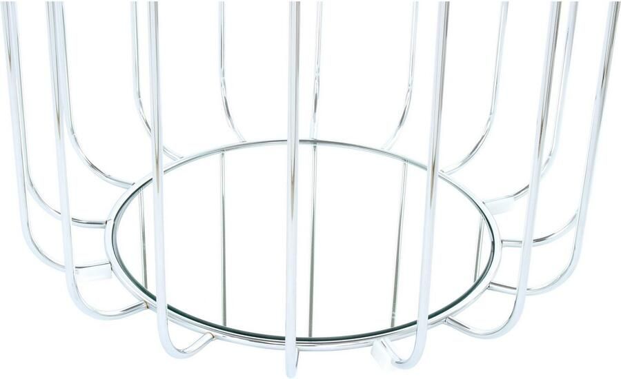 Kayoom Bijzettafel Pouf Comfortable 110 afneembare en omkeerbare bovenkant praktisch om te bouwen tot tafel of voetenbank poef met spiegelglas (1 stuk) - Foto 4