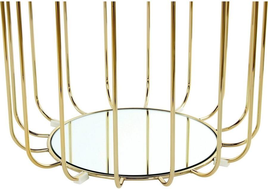 Kayoom Bijzettafel Pouf Comfortable 110 afneembare en omkeerbare bovenkant praktisch om te bouwen tot tafel of voetenbank poef met spiegelglas (1 stuk) - Foto 3