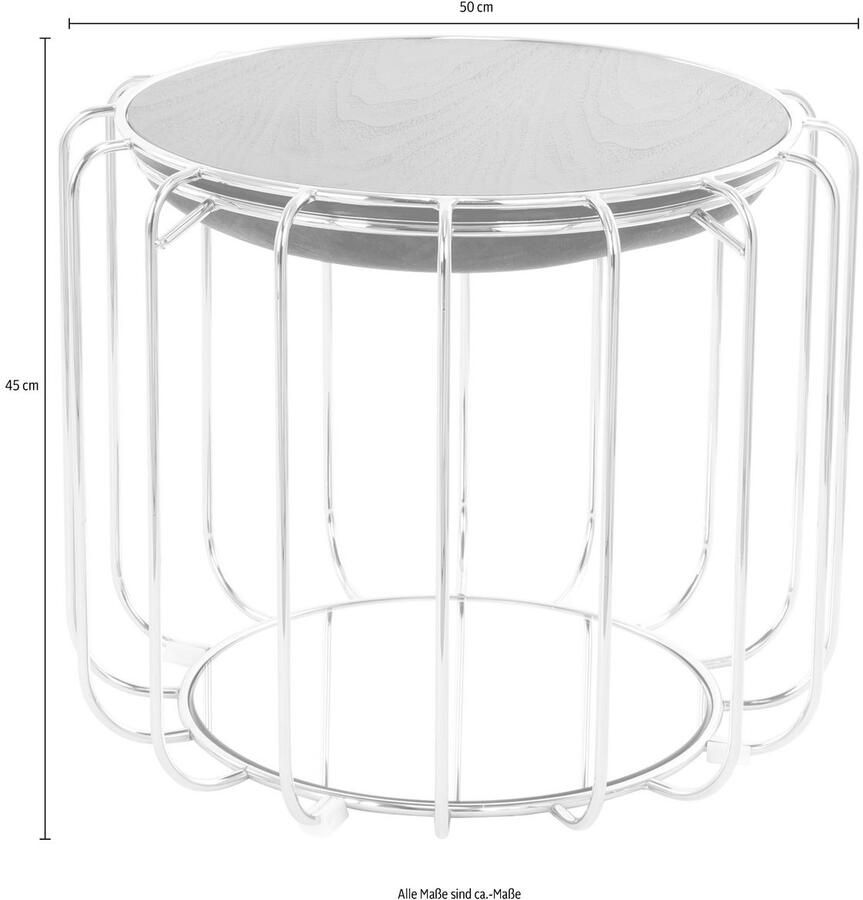 Kayoom Bijzettafel Pouf Comfortable 110 afneembare en omkeerbare bovenkant praktisch om te bouwen tot tafel of voetenbank poef met spiegelglas (1 stuk)