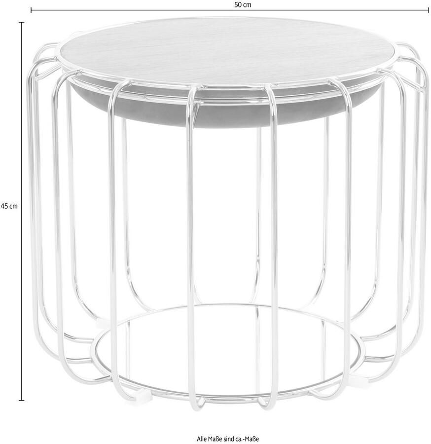 Kayoom Bijzettafel Pouf Comfortable 110 afneembare en omkeerbare bovenkant praktisch om te bouwen tot tafel of voetenbank poef met spiegelglas (1 stuk)