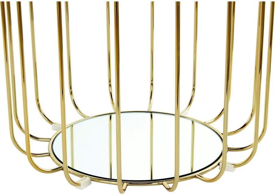 Kayoom Bijzettafel Pouf Comfortable 110 afneembare en omkeerbare bovenkant praktisch om te bouwen tot tafel of voetenbank poef met spiegelglas (1 stuk) - Foto 2