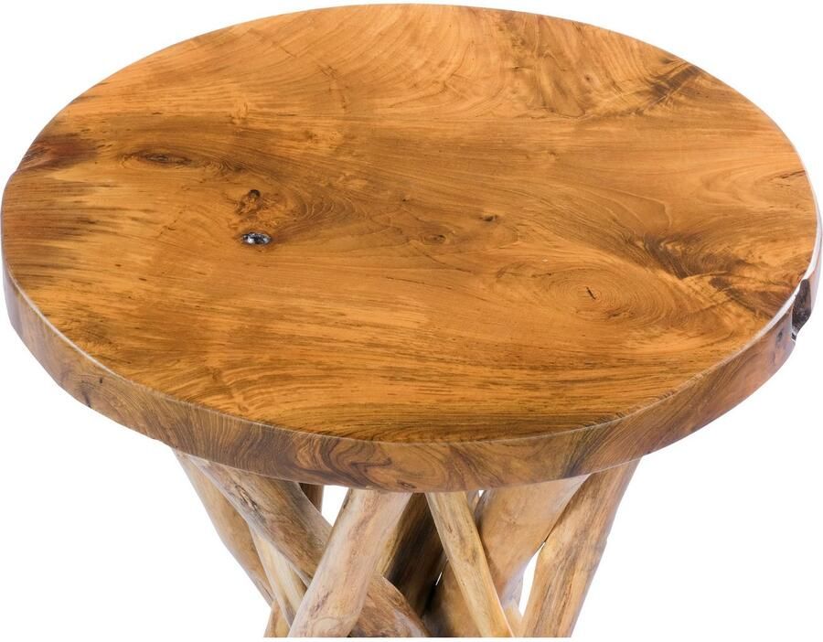Kayoom Bijzettafel Radix 125 hoogwaardig teak hout natuurdesign Hoogwaardig teak stabiele constructie gedetailleerd handwerk (1 stuk)
