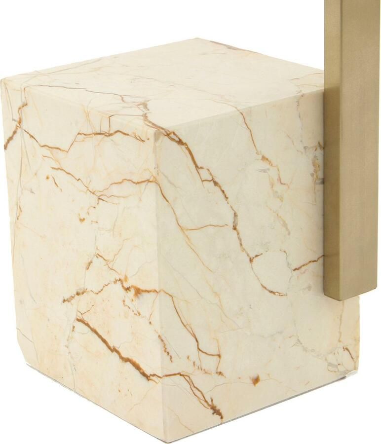 Kayoom Bijzettafel Rocio 225 bijpassende marmeren voet in hoekig ontwerp Hoekige marmeren voet hoekige legplank en frame van edelstaal (1 stuk)