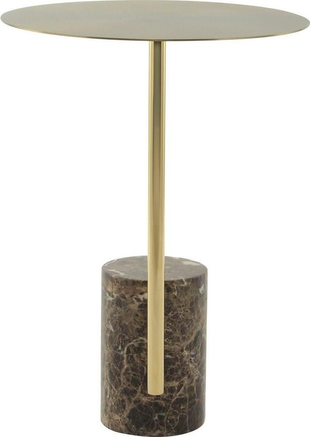 Kayoom Bijzettafel Rocio opvallend design stabiele marmeren sokkel opvallend frame stabiele marmeren voet gemarmerde glazen plaat (1 stuk) - Foto 5