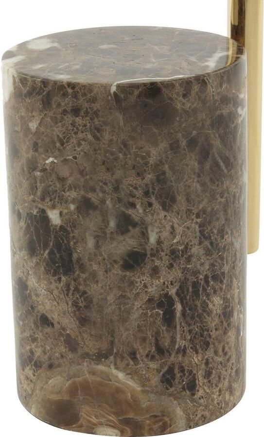 Kayoom Bijzettafel Rocio opvallend design stabiele marmeren sokkel opvallend frame stabiele marmeren voet gemarmerde glazen plaat (1 stuk) - Foto 6